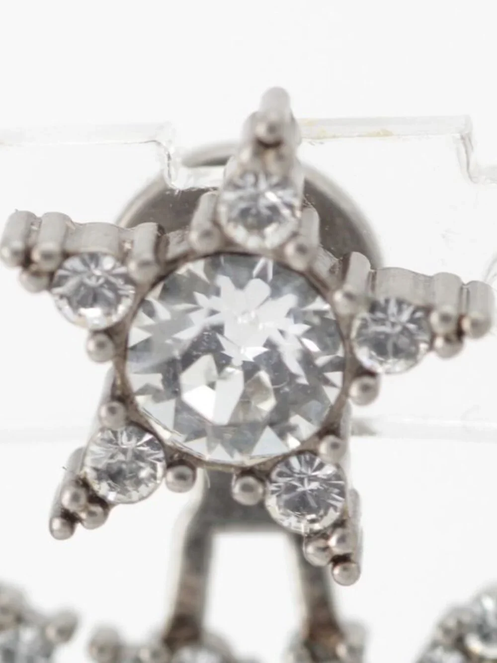 Dior J'adior Rhinestone Earrings Silver - Picture 3 of 8